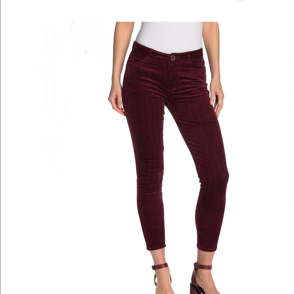 Paige Hoxton Slim in Burgundy Cords Pants